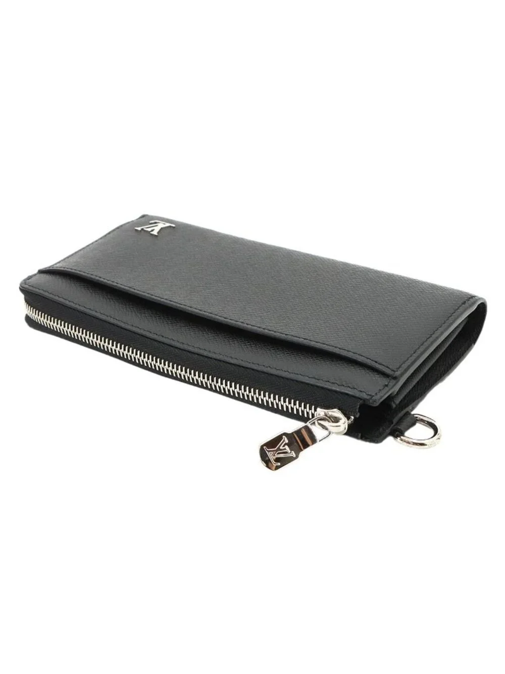 Louis Vuitton Taiga Zippy Dragonne L-shaped Zipper Wallet Leather Noir